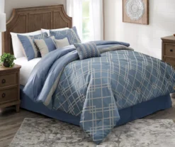 Broyhill 37 Broyhill Corinth Denim Geo 8-Piece Comforter Set