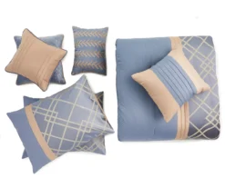 Broyhill Corinth Denim Geo 8-Piece Comforter Set -Broyhill 810461374 1 1