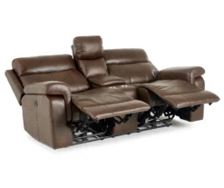 Wellsley Leather Power Reclining Console Loveseat -Broyhill 810469259 1