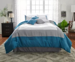 Broyhill 22 Vittorio Teal & Gray Comforter Set