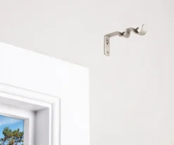 Brushed Nickel Adjustable Double Curtain Rod Brackets, 2-Pack 5 Brushed Nickel Adjustable Double Curtain Rod Brackets, 2-Pack -Broyhill 810489230 2