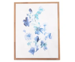 Blue Flowers Framed Canvas