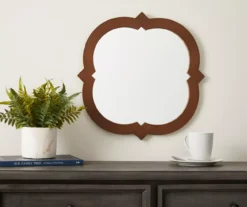 Brown Wooden Wall Mirror -Broyhill 810513688 2