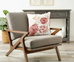 Rust Floral Throw Pillow -Broyhill 810515803 2