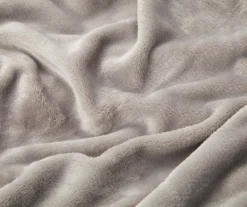 Gray Queen/King Velvet Plush Blanket -Broyhill 810519405 810519406 2 2