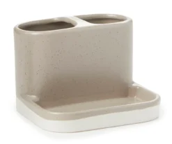 Tan Glaze Toothbrush Holder