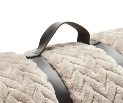 Tan Zigzag-Embossed Velvet Queen Blanket -Broyhill 810531013 810617575 3