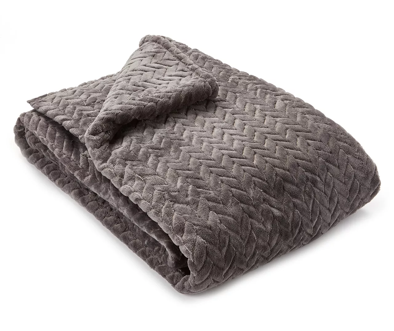 Atmosphere Gray Zigzag-Embossed Velvet King Blanket 2 Atmosphere Gray Zigzag-Embossed Velvet King Blanket - Image 2