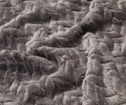 Atmosphere Gray Zigzag-Embossed Velvet King Blanket 7 Atmosphere Gray Zigzag-Embossed Velvet King Blanket -Broyhill 810531014 2