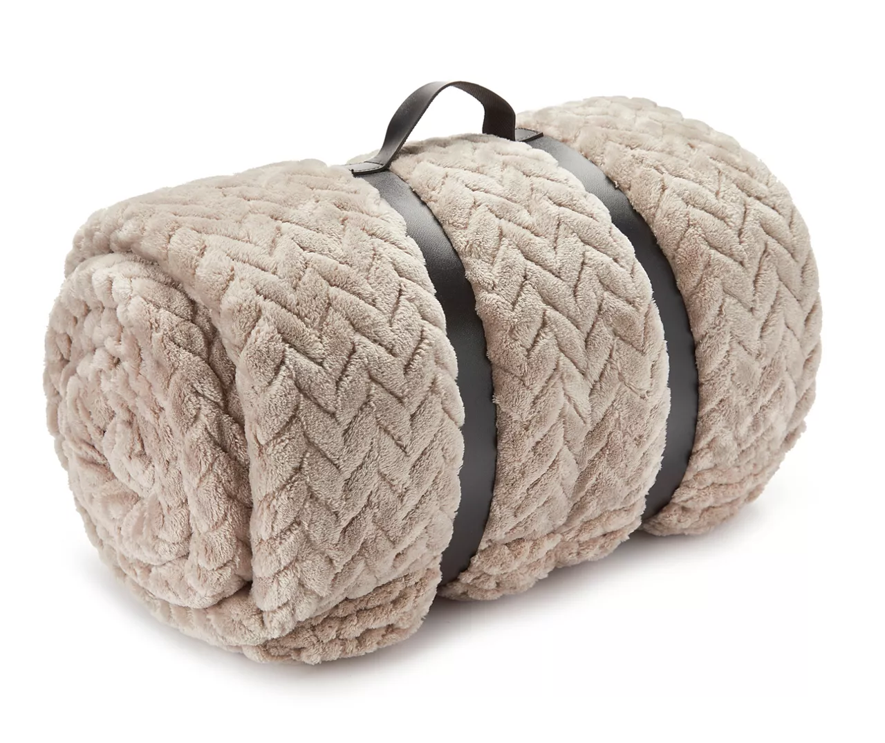 Tan Zigzag-Embossed Velvet King Blanket 1 Tan Zigzag-Embossed Velvet King Blanket