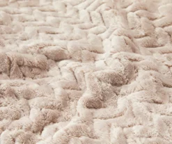 Tan Jacquard Supreme Velvet King Blanket -Broyhill 810531017 810617578 4