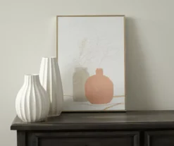 Pink & Gray Potted Plants Framed Canvas -Broyhill 810540305 2