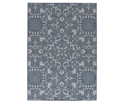 Broyhill Sandpointe Cobalt & Ecru Damask Outdoor Area Rug -Broyhill 810546507 810546506 810546505 810546504 810546503 1