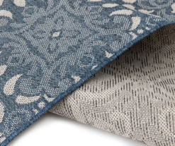 Broyhill Sandpointe Cobalt & Ecru Damask Outdoor Area Rug -Broyhill 810546507 810546506 810546505 810546504 810546503 5