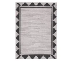Broyhill Gray & Black Geometric Border Indoor/Outdoor Area Rug -Broyhill 810547883 810547882 810547881 1 2