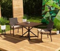 Autumn Cove Light Brown Wood Look Square Steel Patio Dining Table 12 Autumn Cove Light Brown Wood Look Square Steel Patio Dining Table -Broyhill 810557039 810554373 9 1