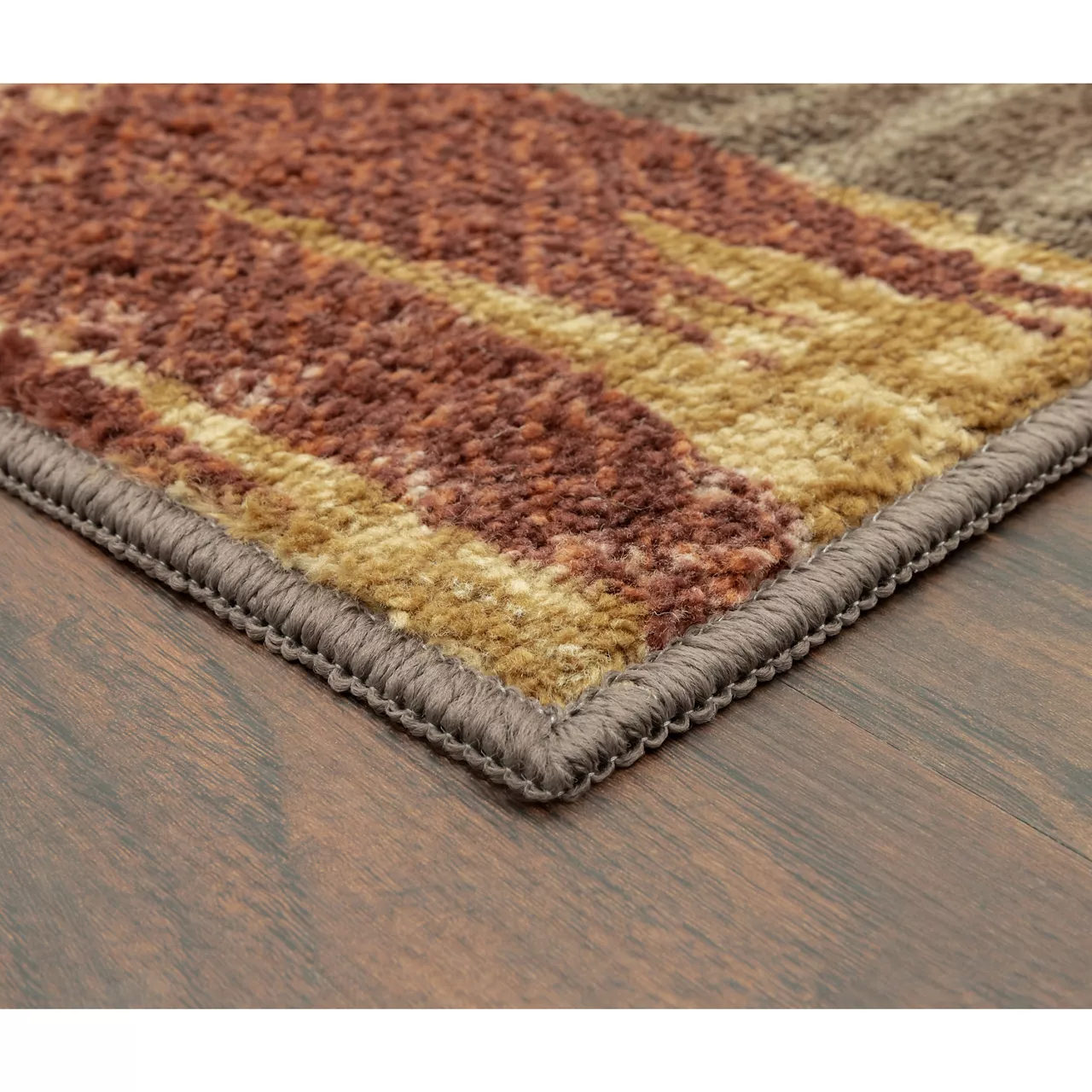 Broyhill Brown & Red Abstract Patchwork Accent Rug 8 Broyhill Brown & Red Abstract Patchwork Accent Rug - Image 8