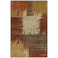Broyhill Brown & Red Abstract Patchwork Accent Rug 26 Broyhill Brown & Red Abstract Patchwork Accent Rug -Broyhill 810557651 1