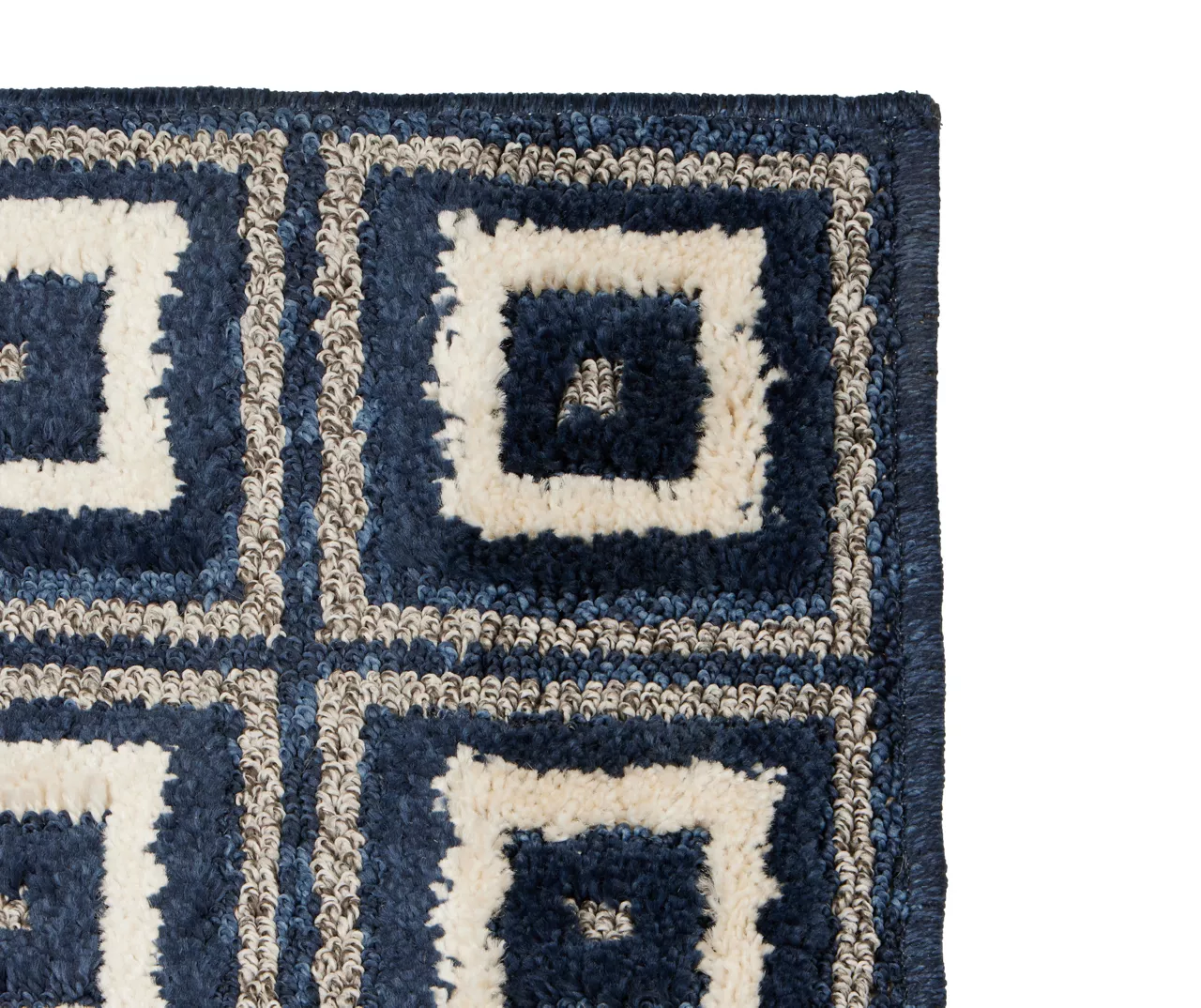 Klein Navy Square Pattern Runner Rug, (2' X 7') 2 Klein Navy Square Pattern Runner Rug, (2' X 7') - Image 2