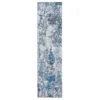 Harvey Blue & Gray Abstract Runner Rug, (2' X 7')