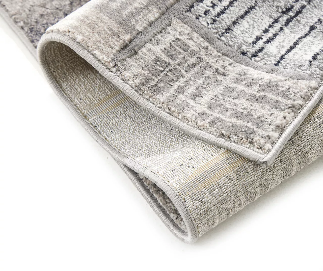 Destan Charcoal & Gray Patchwork Runner Rug, (2' X 7') 3 Destan Charcoal & Gray Patchwork Runner Rug, (2' X 7') - Image 3