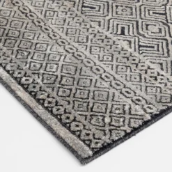 Colin Dark Blue & Whitecap Geometric Area Rug, (5' X 7') -Broyhill 810586497 810586493 810586501 3