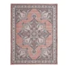 Braiden Orange & Navy Floral Medallion Outdoor Area Rug, (8' X 10')