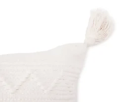 White Tamara Stripe Tassel-Accent Throw Pillow -Broyhill 810590725 2 A8