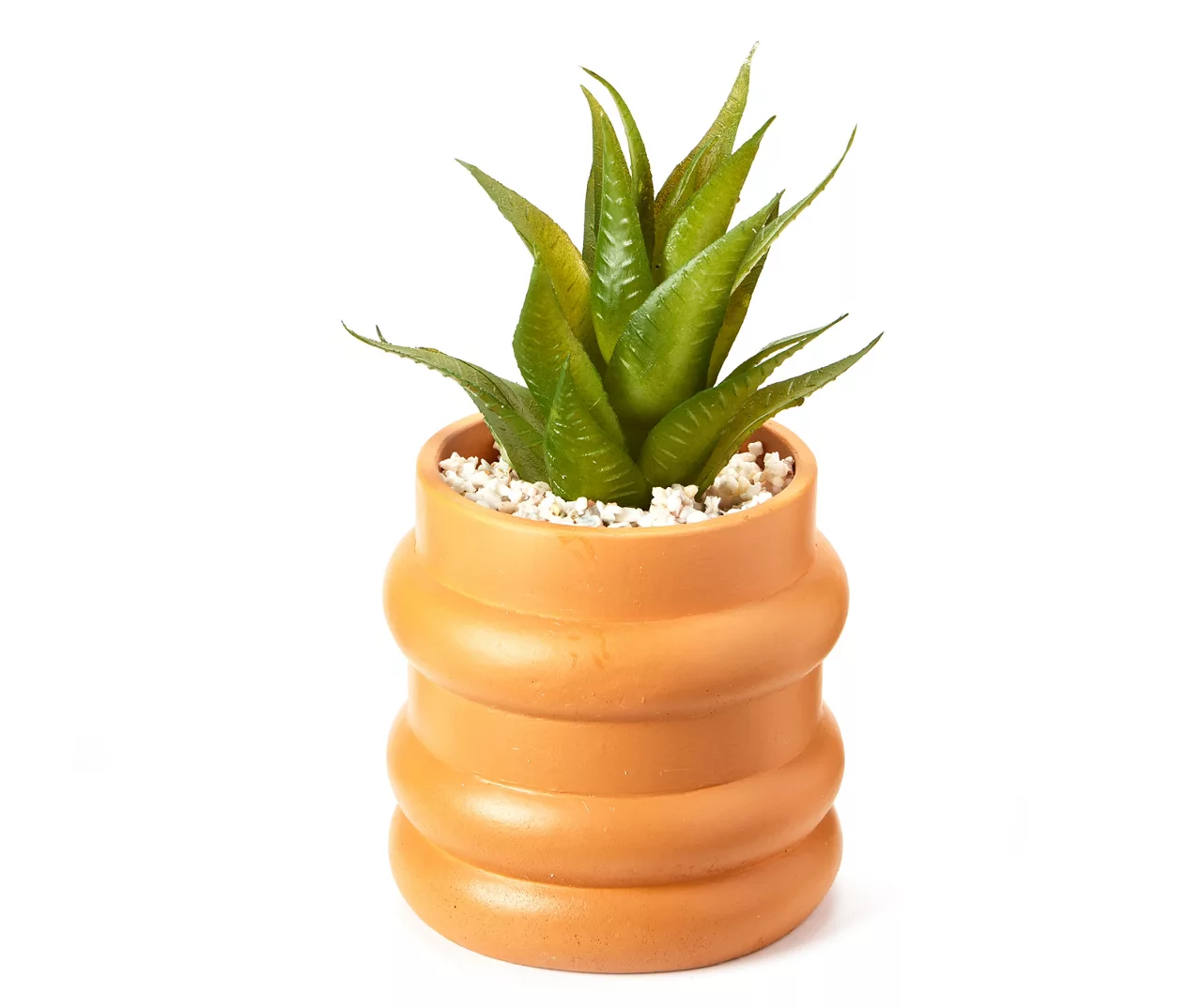 Wild Sedona Artificial Succulent In Orange Ribbed Cement Pot 1 Wild Sedona Artificial Succulent In Orange Ribbed Cement Pot