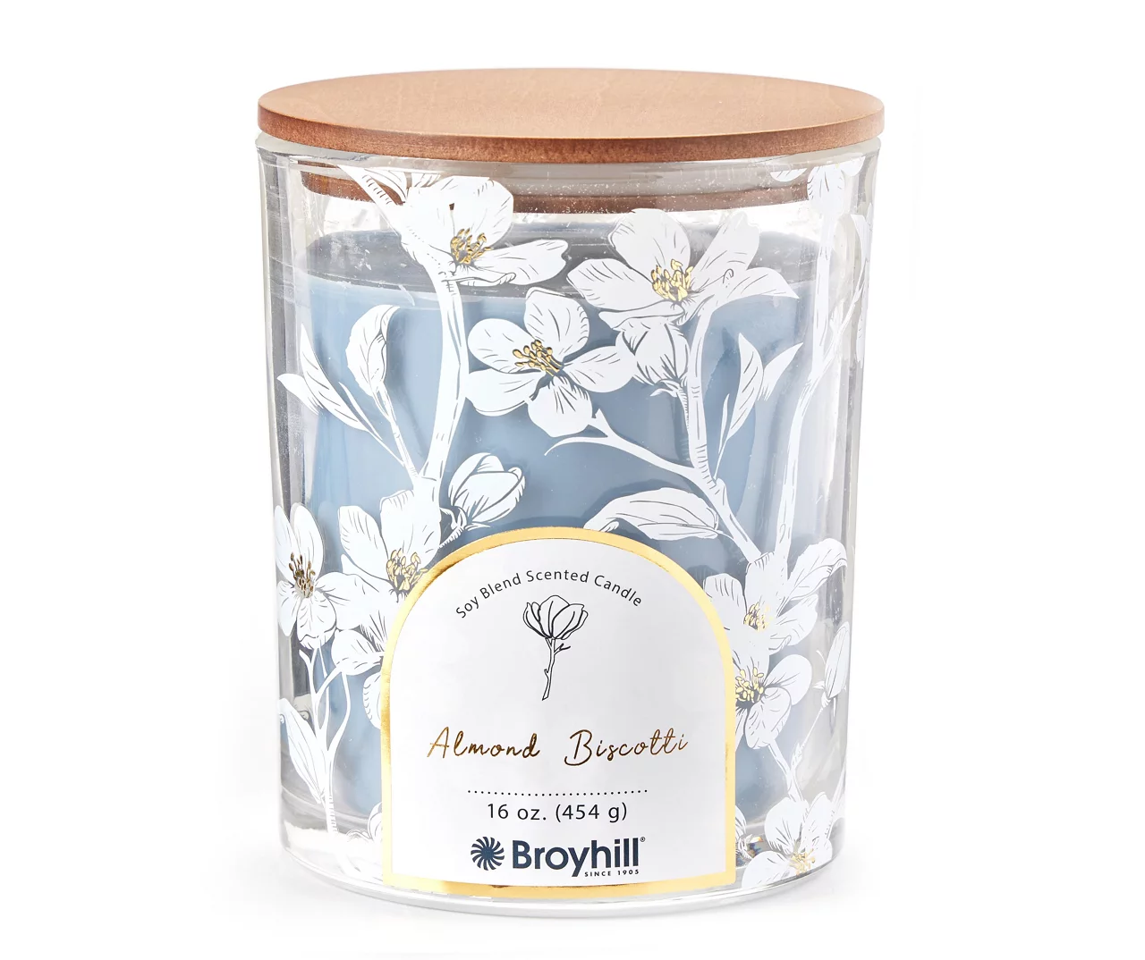 Almond Biscotti 2-Wick Floral Glass Candle, 16 Oz. 1 Almond Biscotti 2-Wick Floral Glass Candle, 16 Oz.