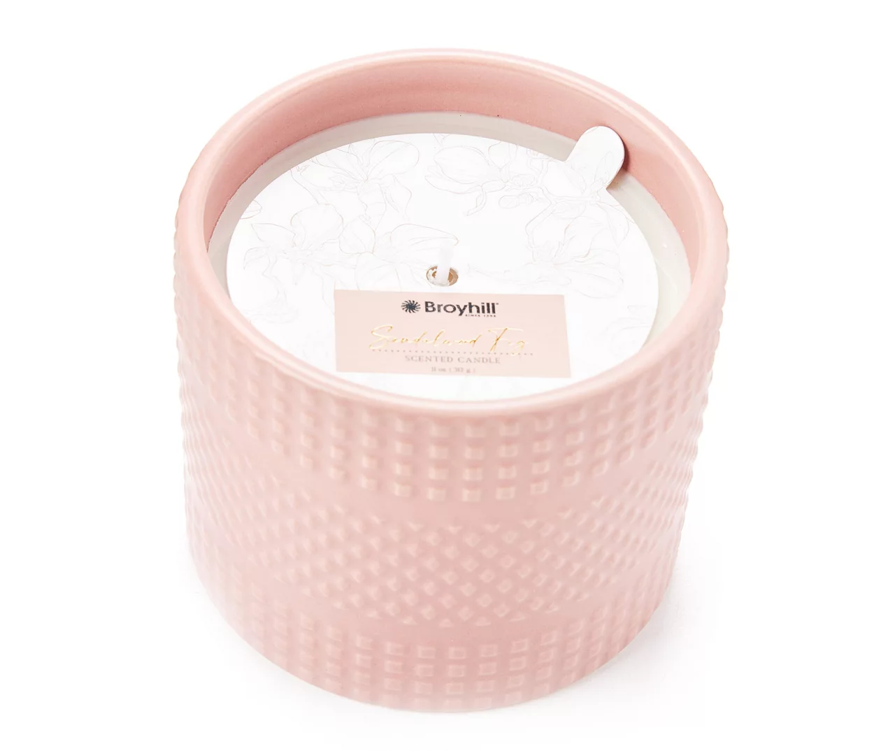 Homeward Sandalwood Fig Embossed Ceramic Candle, 11 Oz. 1 Homeward Sandalwood Fig Embossed Ceramic Candle, 11 Oz.