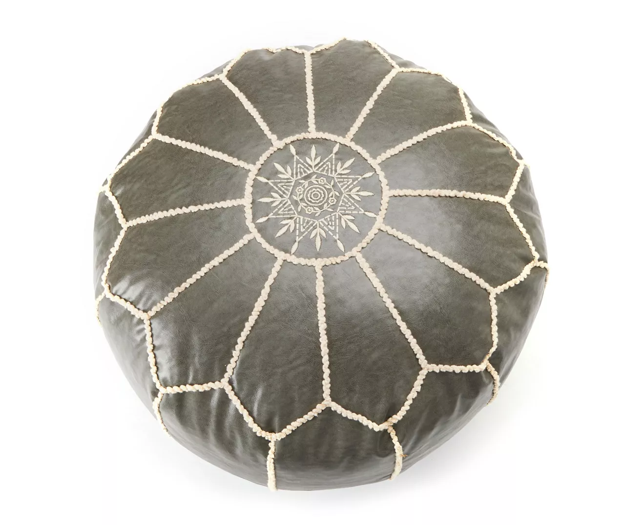 Moroccan Vegan Leather Pouf 2 Moroccan Vegan Leather Pouf - Image 2