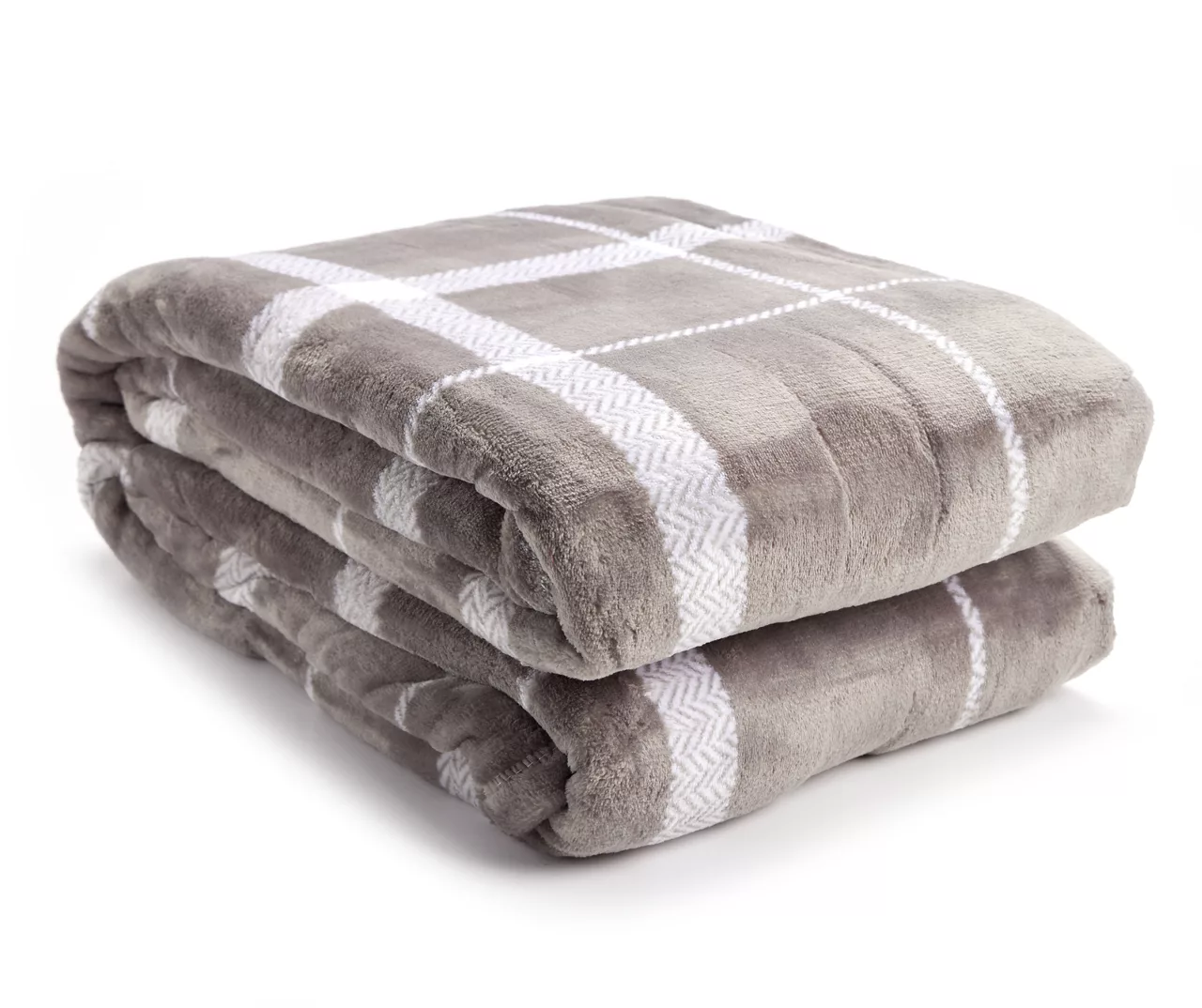Gray & White Plaid Queen/King Velvet Plush Blanket 1 Gray & White Plaid Queen/King Velvet Plush Blanket