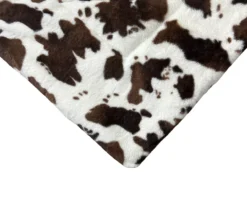 Cream & Brown Cow Print Faux Fur Full/Queen Comforter -Broyhill 810617565 810617566 A8 3 1